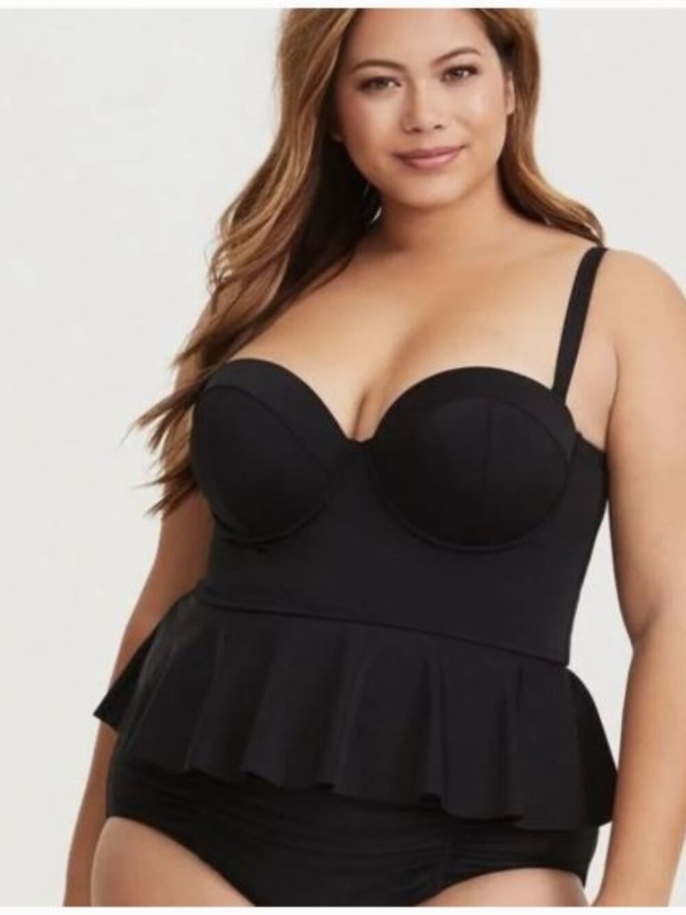 Torrid Black Underwire Peplum Tankini Top Women’s Plus Size 6x